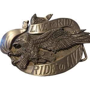 🏍 1981 Bergamot Live to Ride Eagle Belt Buckle